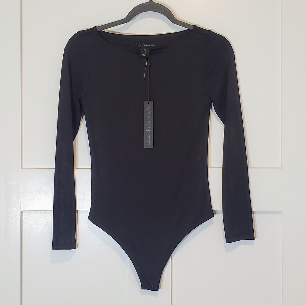House Of Harlow 1960 Black Body Suit Brand New Size Small Nylon Stretch